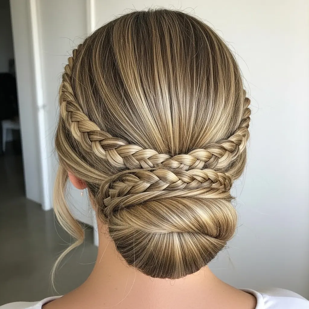 #14 Sleek Braided Low Bun