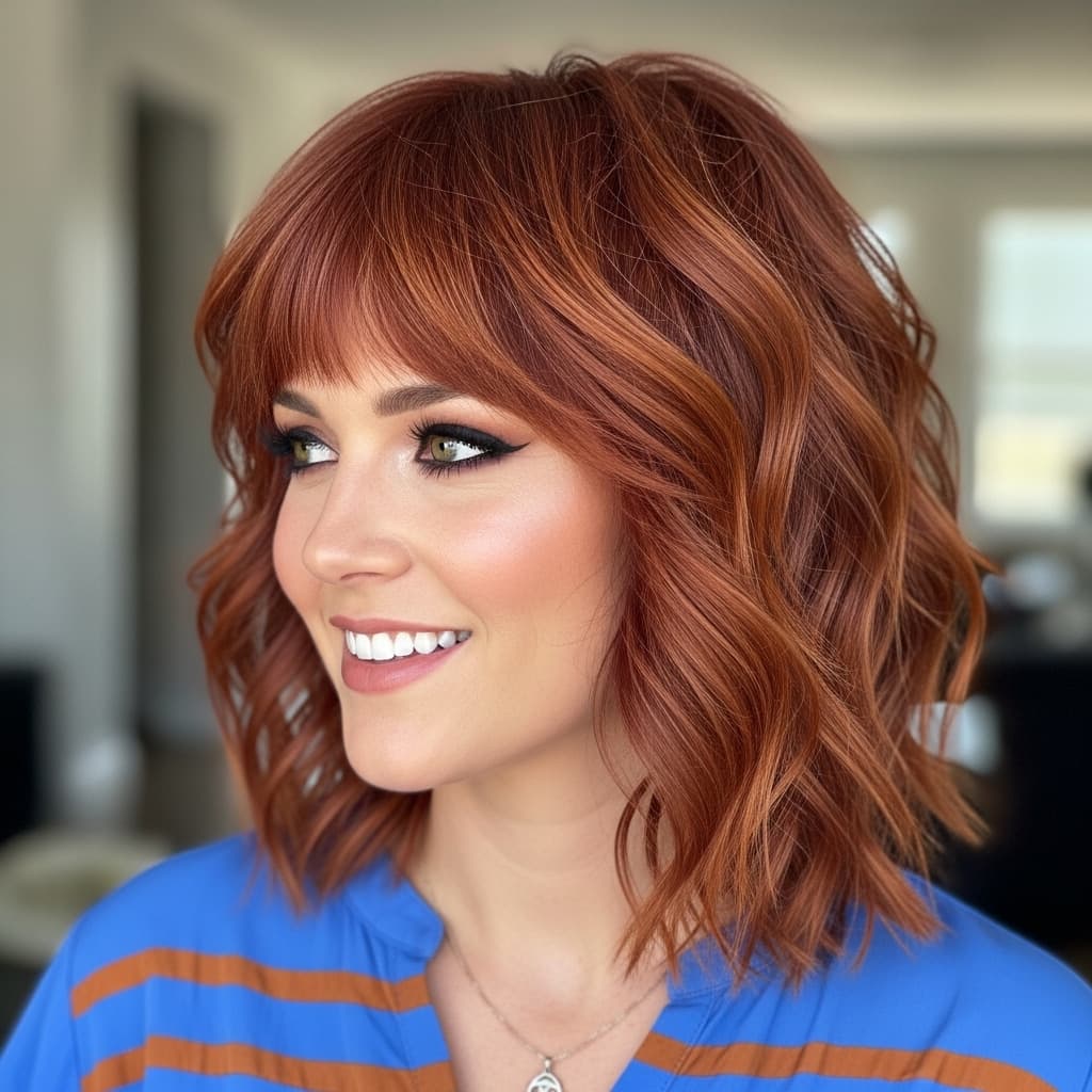 #14 Shoulder-Length Shag Cut with Textured Ends