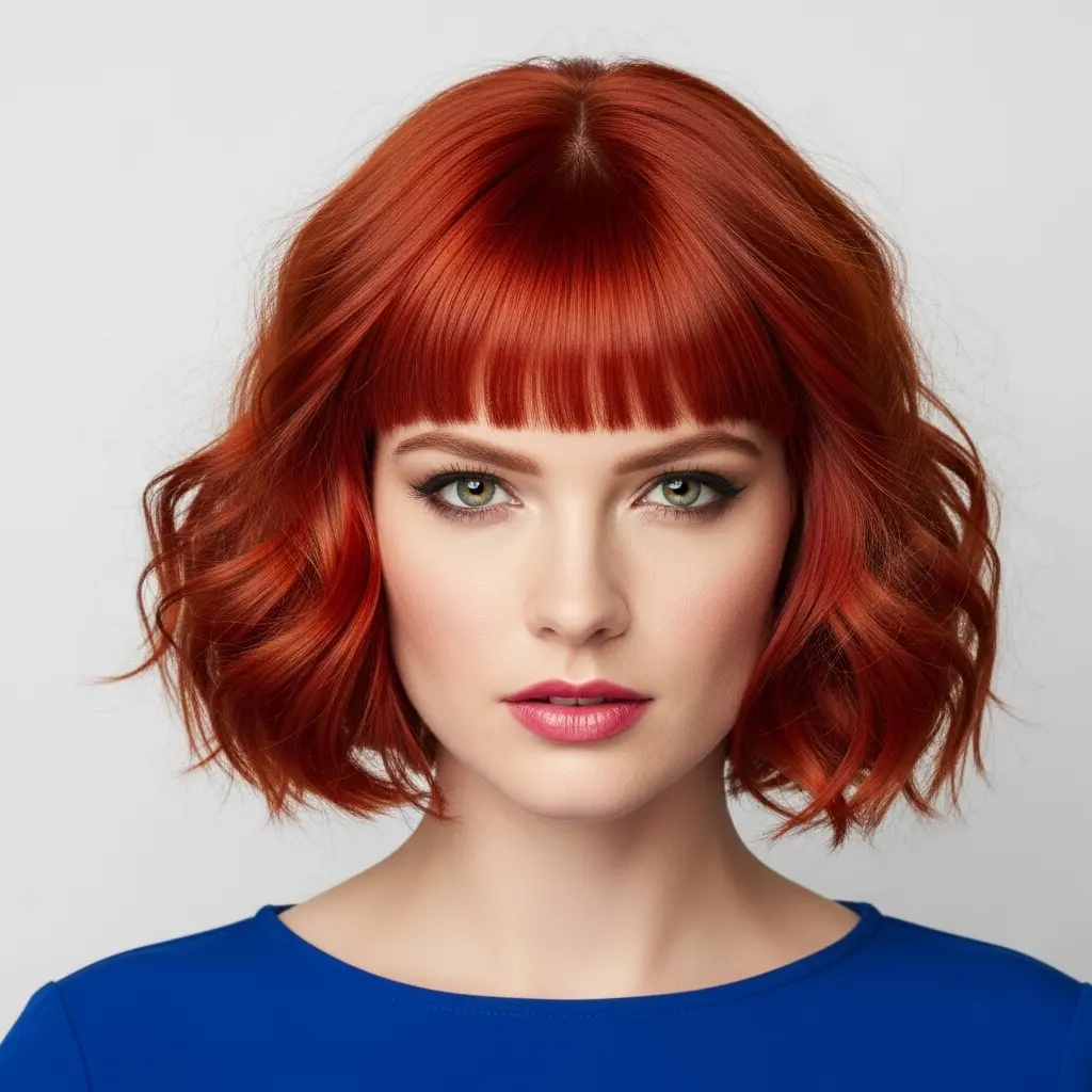 #15 Long Bob with Bangs and Curls