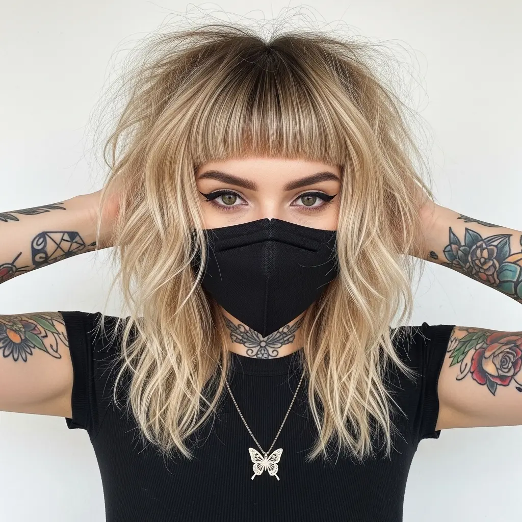 #16 Chin-Length Shag with a Fringe