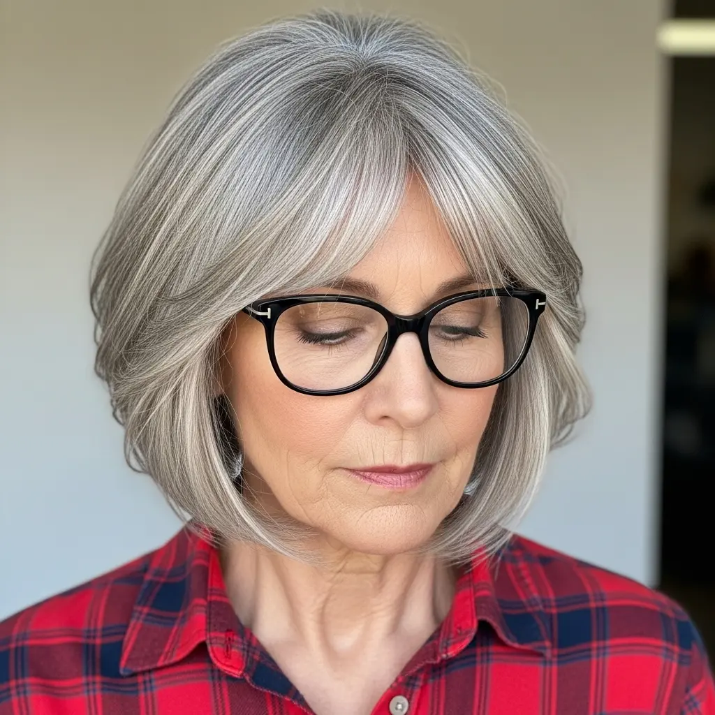 #18 Flattering Curtain Bangs for Women Over 60