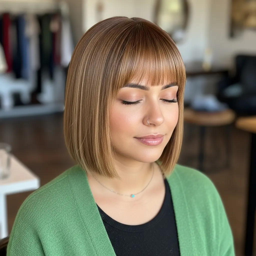 #18 Sleek Sew-In Bob with a Fringe