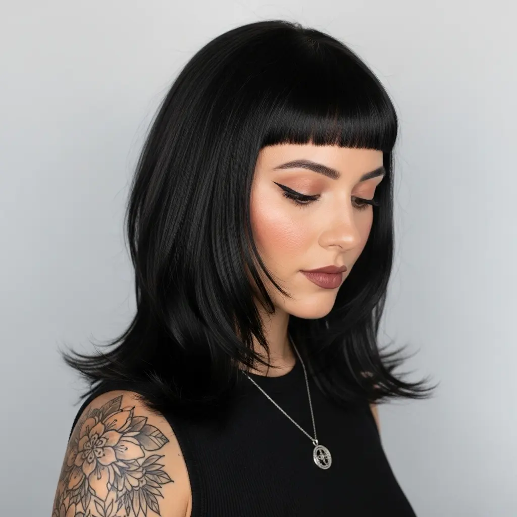 #2 Stylish Layered Haircut with Fringe Bangs