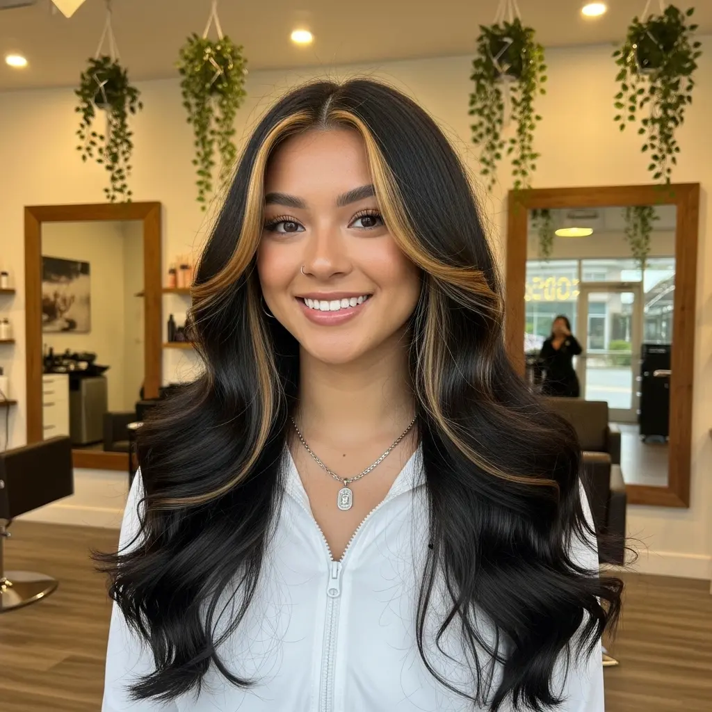 #2 Long Brown Hair with Highlights and Layers