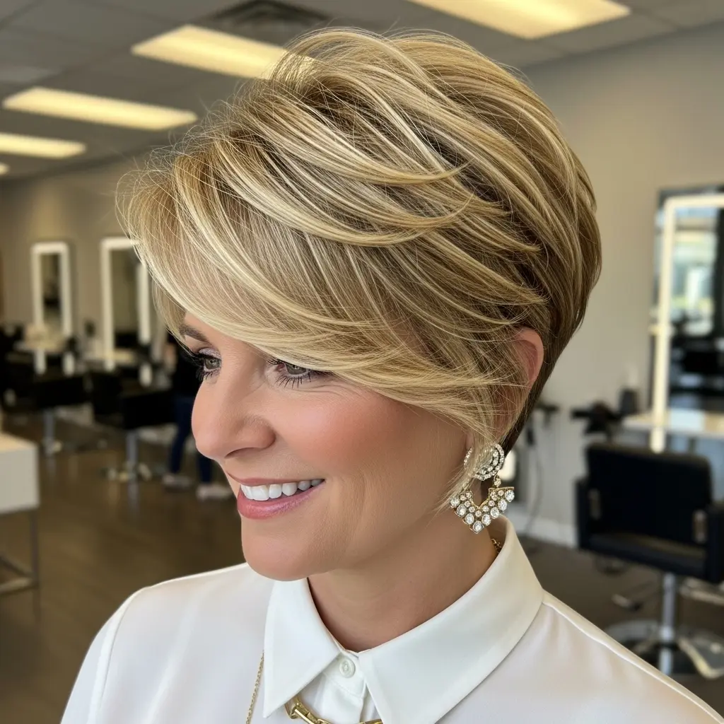 #3 Blonde Feathery Long Pixie