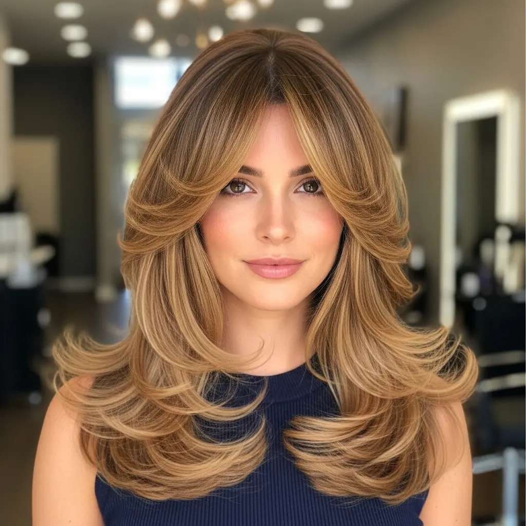 #4 Light Brown Long Hair with Thin Bangs