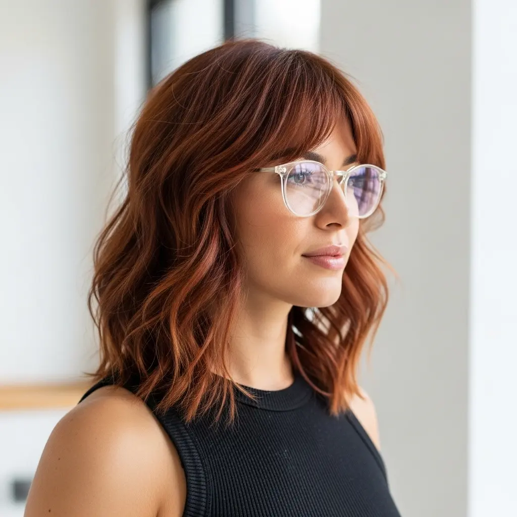 #6 Red Wavy Hair with Choppy Ends