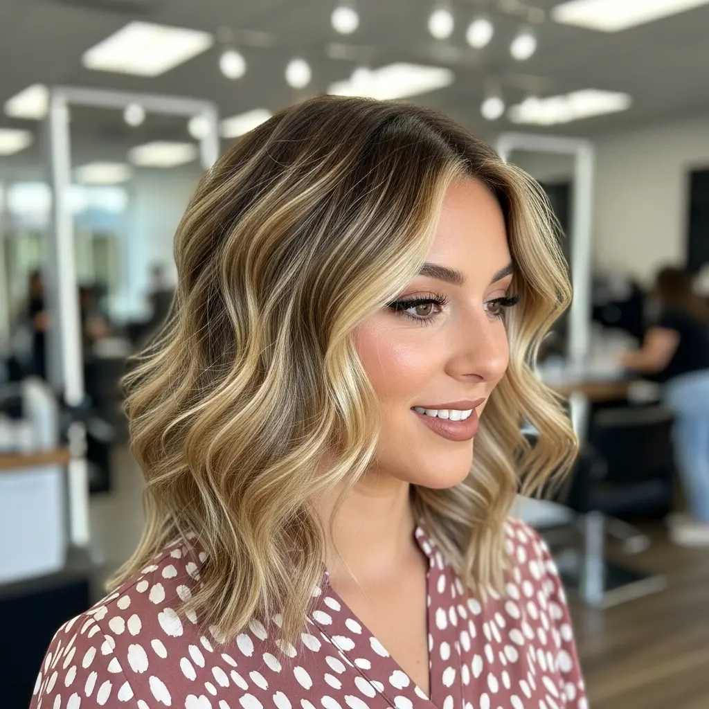 #9 Golden Brown Hair with Blonde Highlights