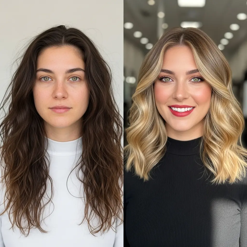 #1 Radiant Balayage Blonde with Medium Layers