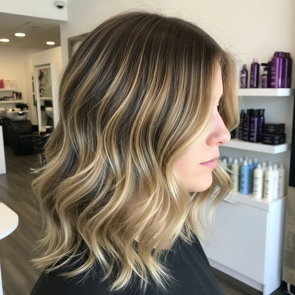 #10 Choppy Haircut with Face-Framing Balayage Highlights
