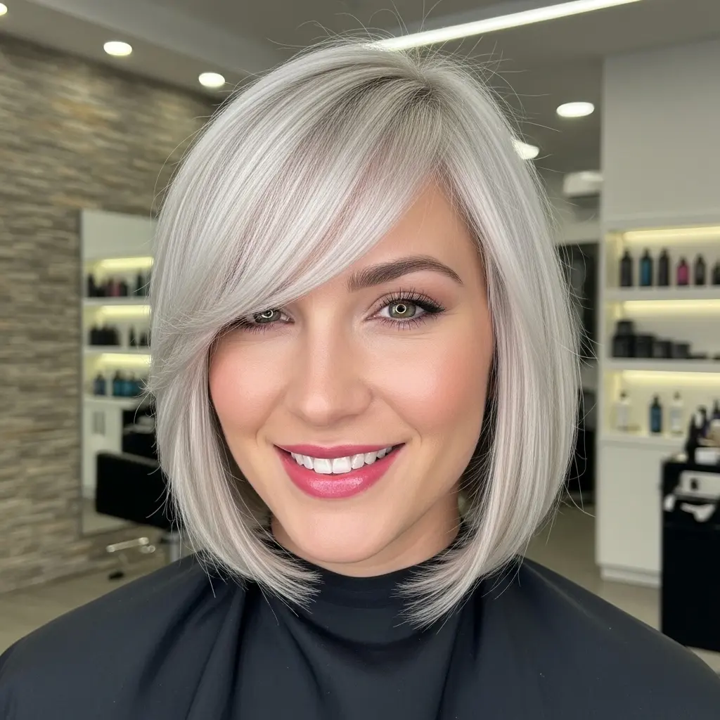 #10 Platinum Sweeping See-Through Fringe