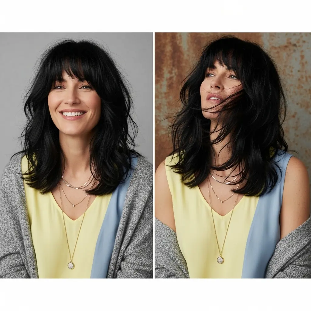 #10 Beautiful Long Black Shaggy Cut