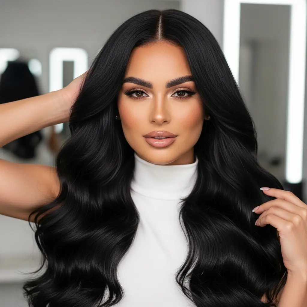 #12 Middle Part Long Hair