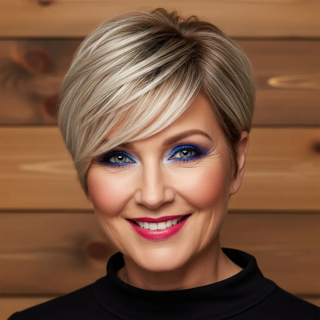 #14 Dirty Blonde Pixie Cut with Fringe