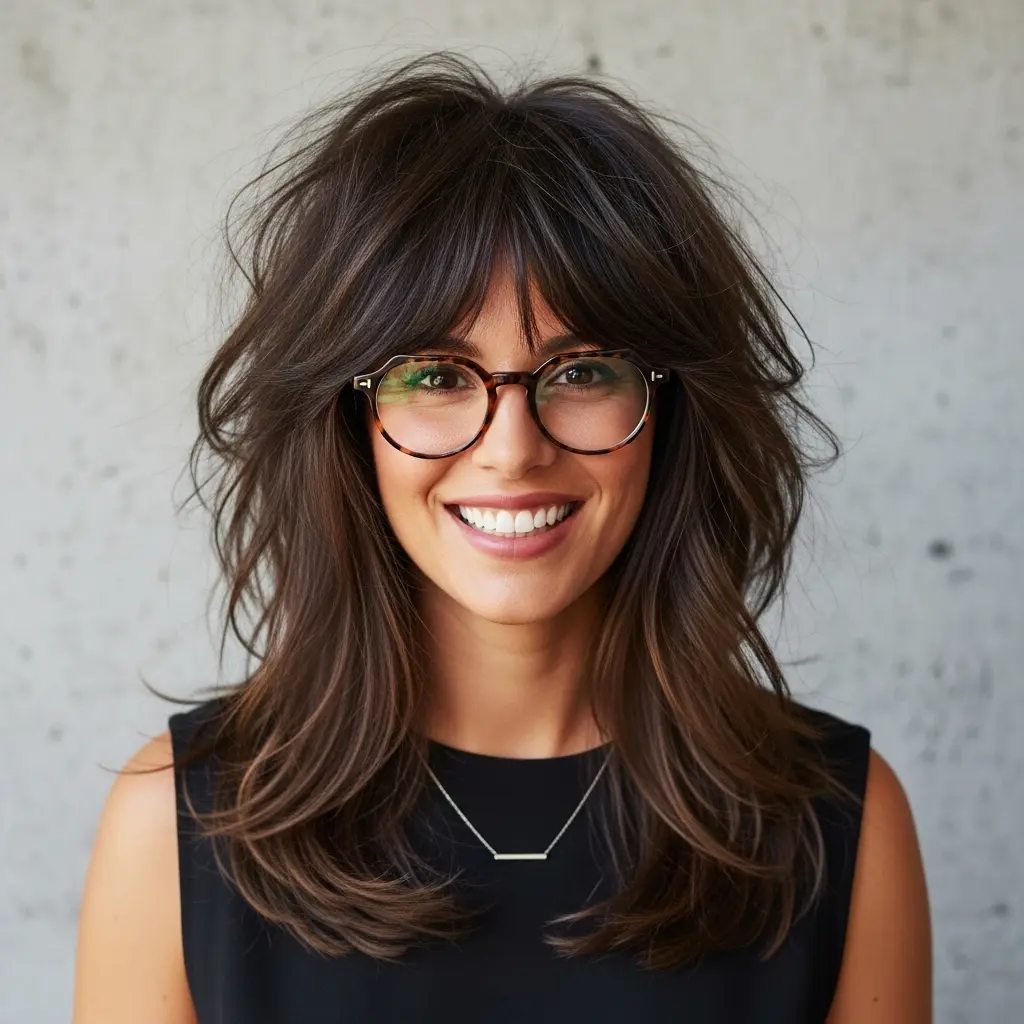 #16 Retro-Inspired Shag with Sweeping Fringe