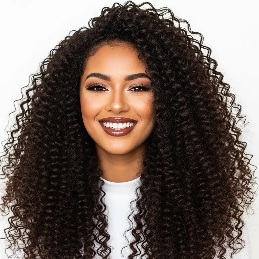 #16 Waist-Length Layered Cut for Kinky Hair