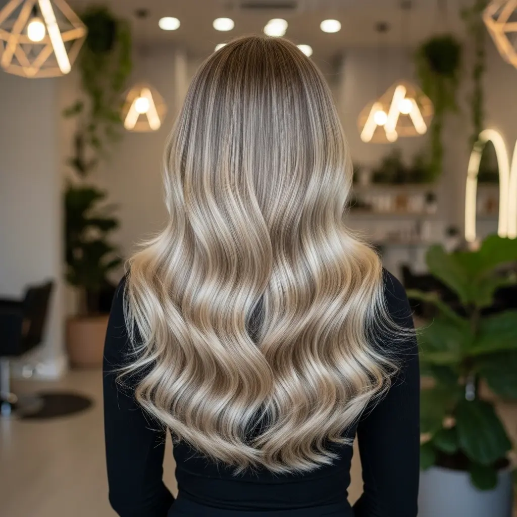 #18 Long Layered Blonde Balayage Hair