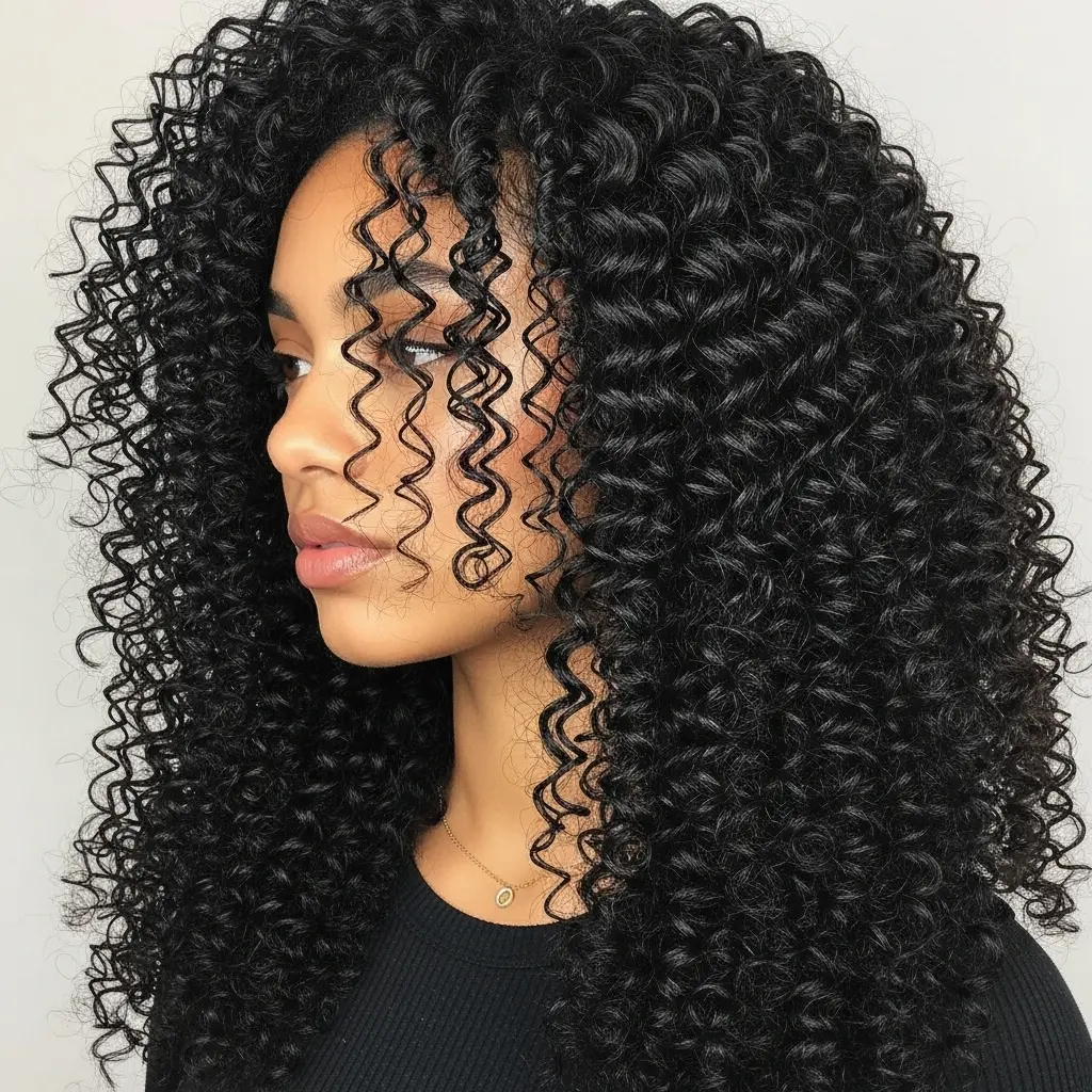 #22 Long and Curly Black Tresses