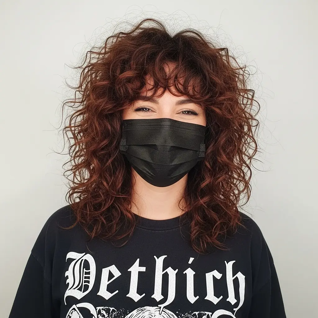 #23 Curly Shag with Piece-y Bangs