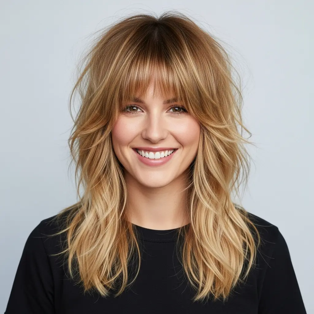 #24 Soft Shag with Golden Brown and Blonde Hues