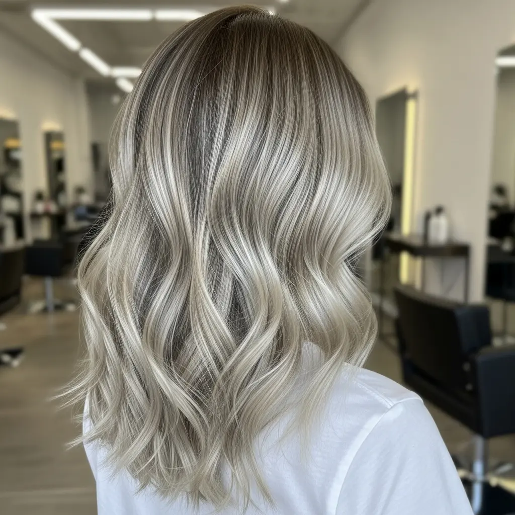 #25 Light Ash Blonde on Medium V-Cut