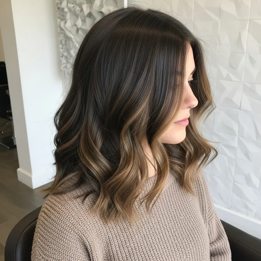 #28 Caramel Highlights for Dark Brunette Hair