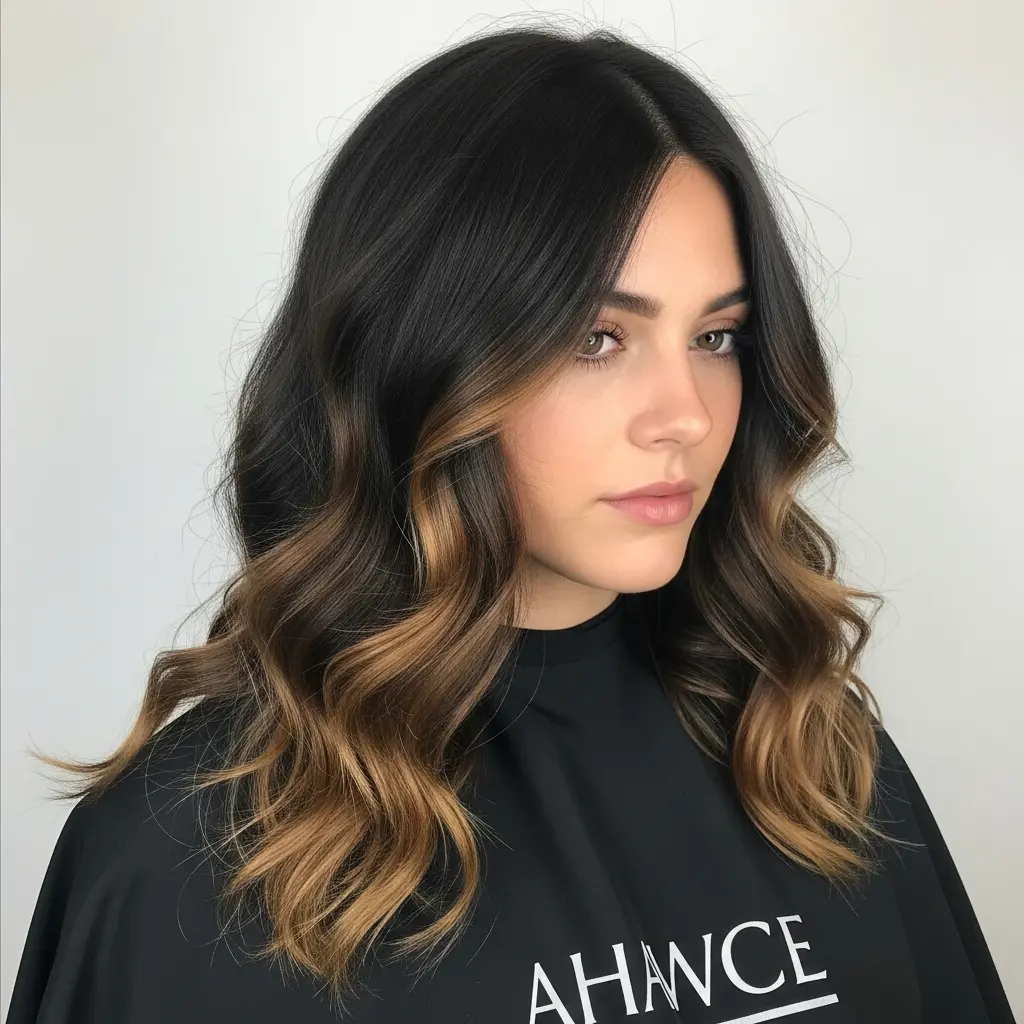 #3 Caramel Balayage on Darker Hair