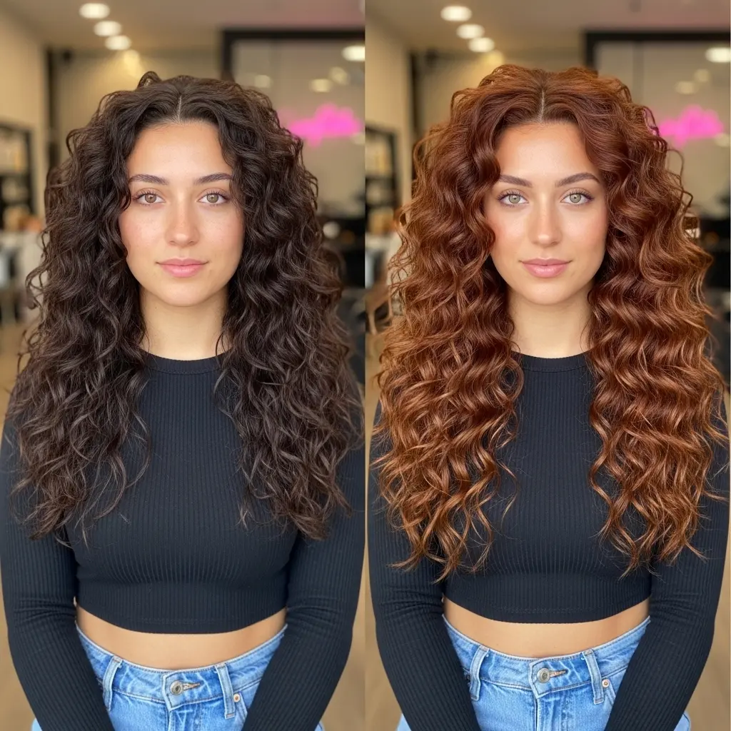 #3 Long Curly Layers with a Center Part