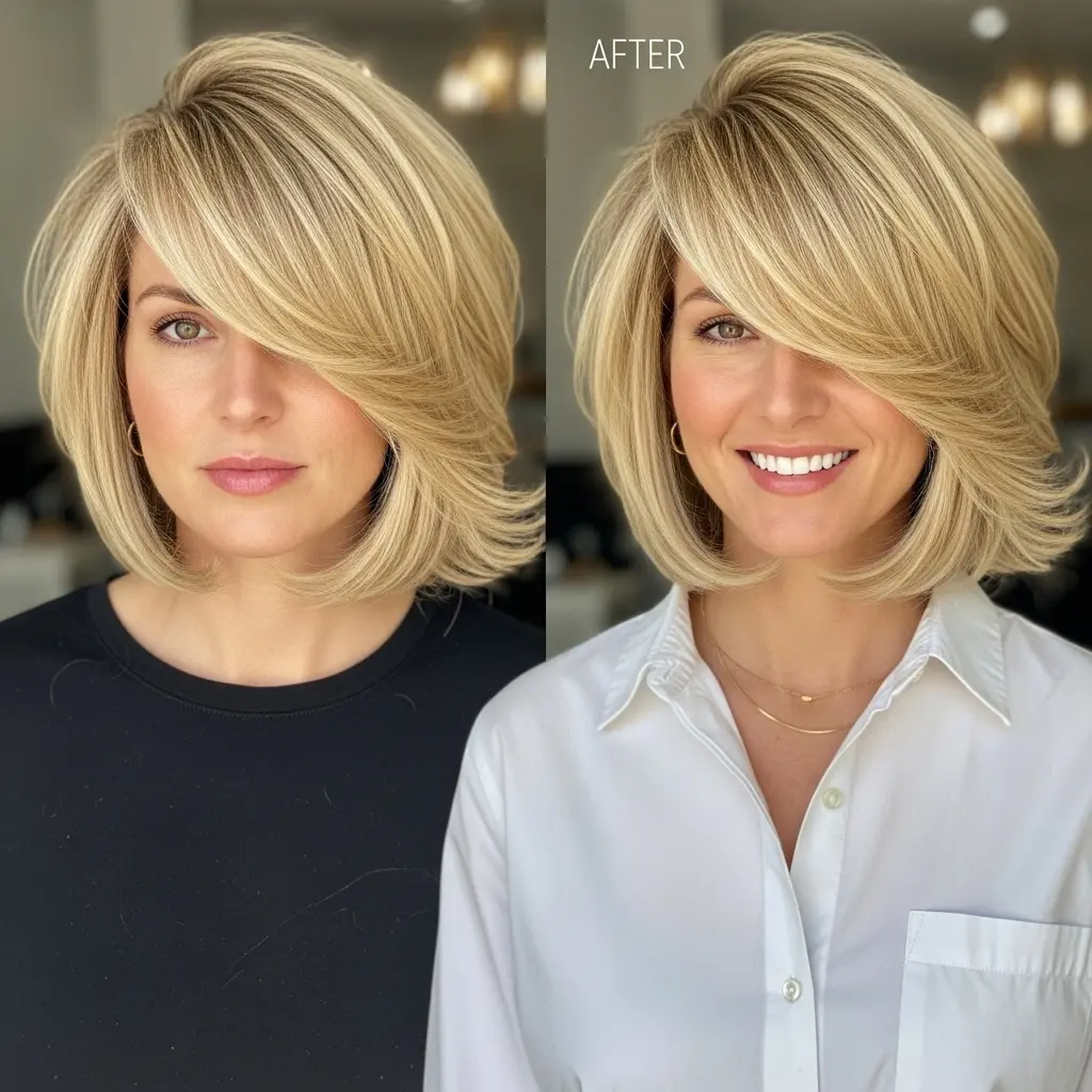 #4 Beautiful Swept Bangs on a Bob