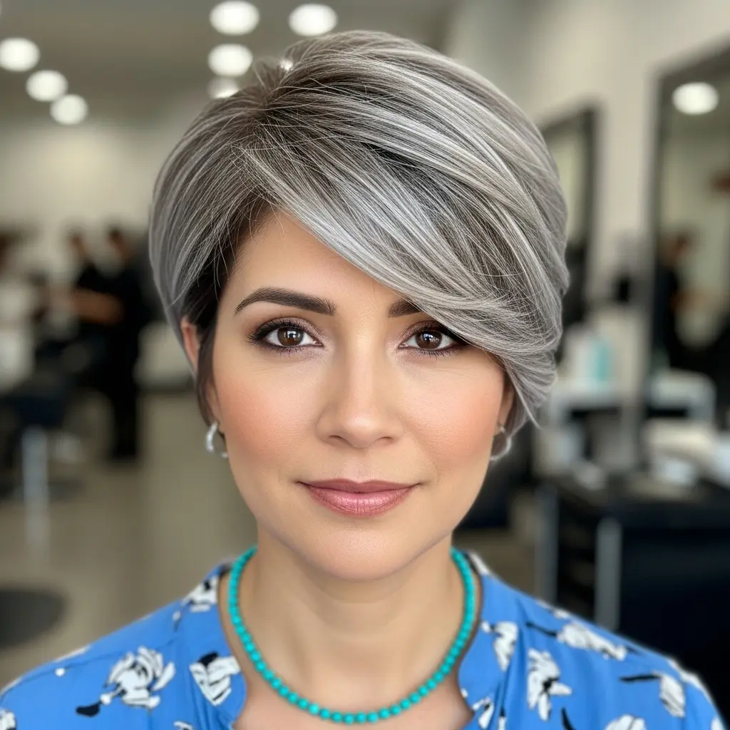 #5 Sweeping Fringe on a Short Haircut