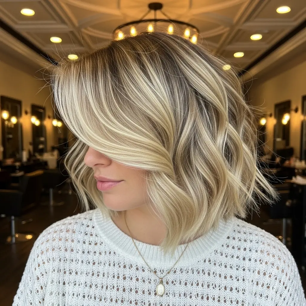 #6 Wavy Lob with Blonde Babylights