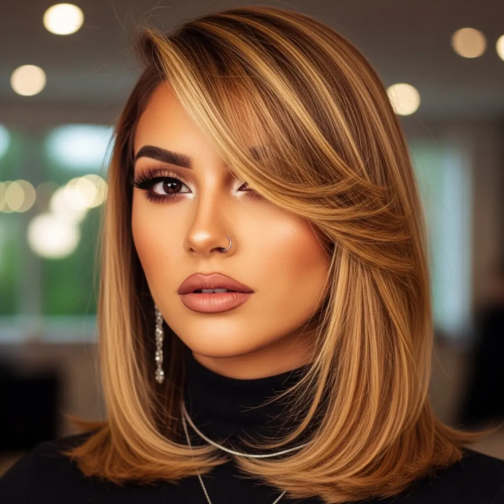 #6 Golden Sandy Swept Bangs