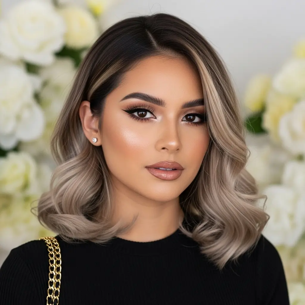 #7 Medium-Length Rooted Blonde Balayage for Straight Hair