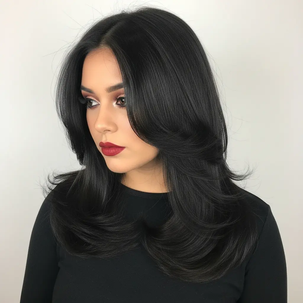 #7 Black Hair with Subtle Layers