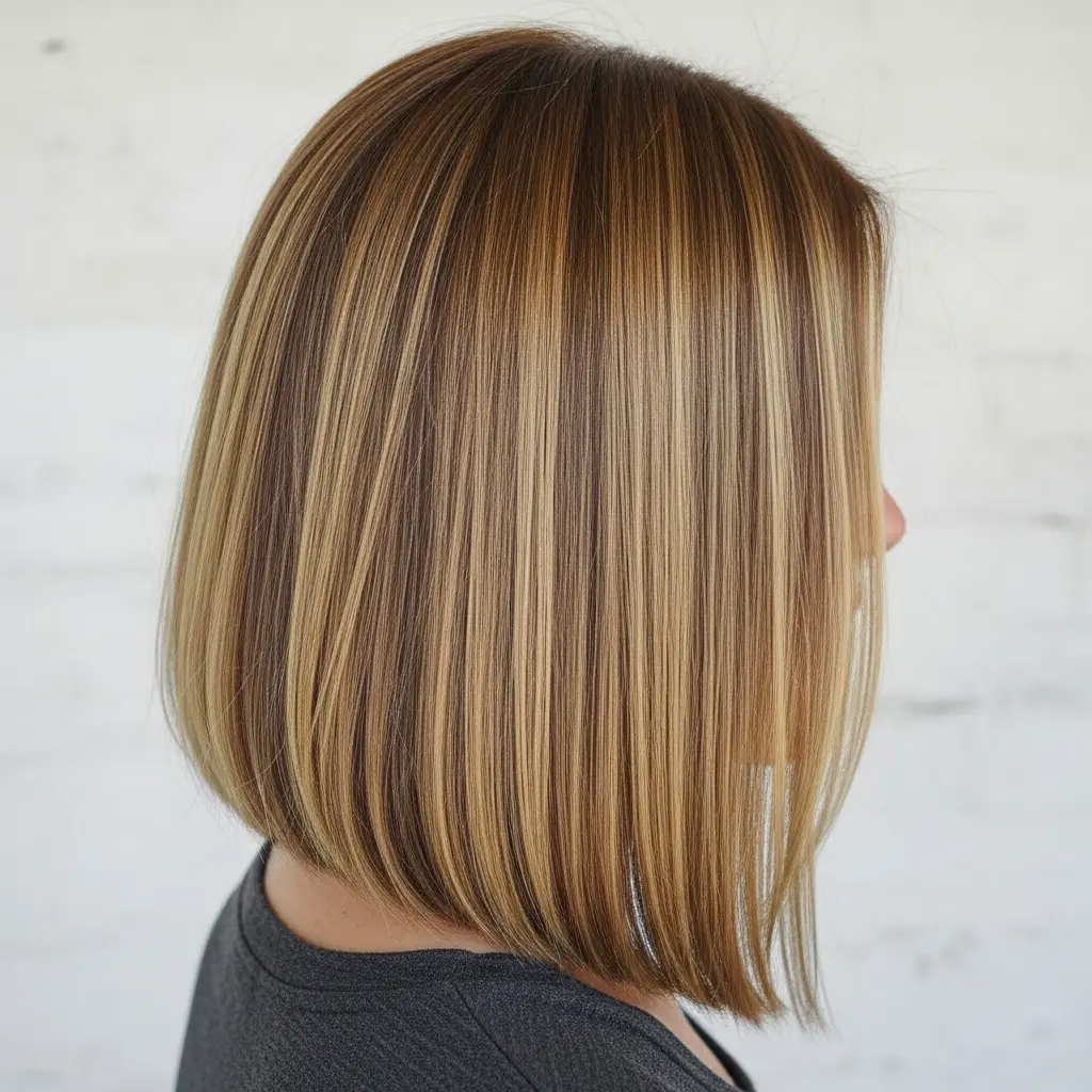 #8 Honey Balayage Highlights for Mid-Length Fine Hair