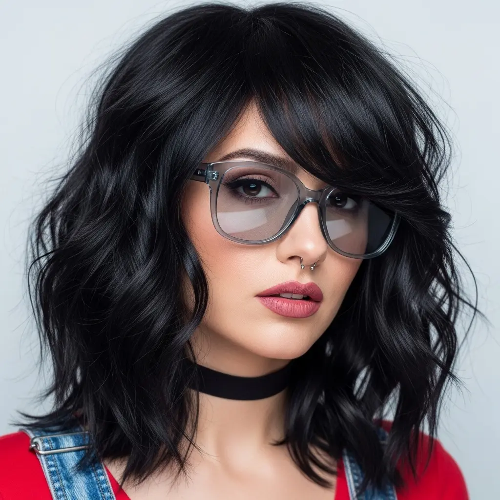 #8 Long Side Bangs and Medium Layers